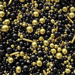 Černo-zlaté cukrové zdobení – mix Black & Antique Gold