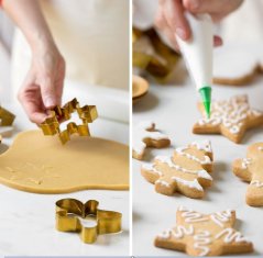 Set vánočních vykrajovátek ve zlaté barvě - 5ks