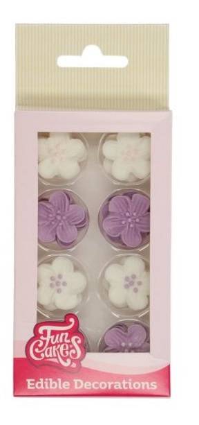 FunCakes Cukrové kytičky - bílo-fialové