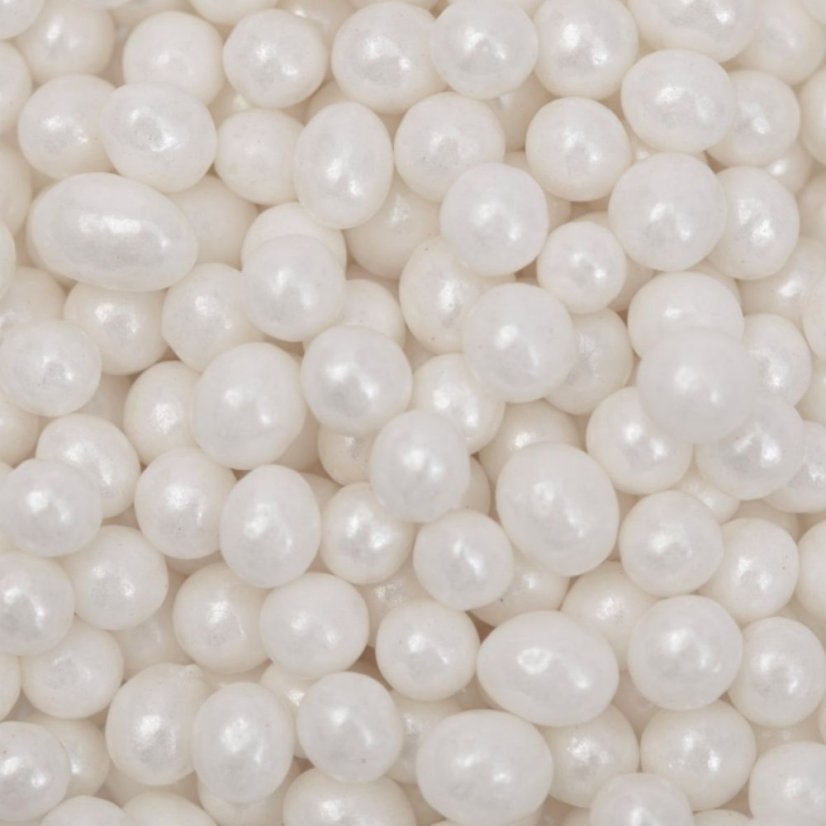Bílé perleťové cukrové perličky 4 mm PME 74 g