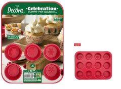 Decora plech na muffiny červený