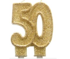 Svíčka zlatá 50