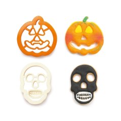 Halloweenská vykrajovátka Dýně a lebka – sada 2 ks