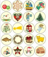 Jedlý obrázek České Vánoce disky Ø 4 cm