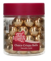 FunCakes Cukrové zdobení  Choco Crispy Balls – Metallic Gold, 130g