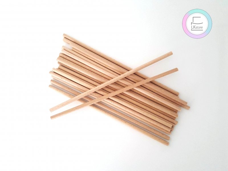 Dřevěné sloupky krátké, pr. 6mm, 20cm, 20ks