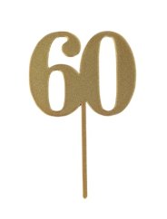 Dortový zápich číslo 60 zlatý