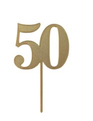 Dortový zápich číslo 50 zlatý