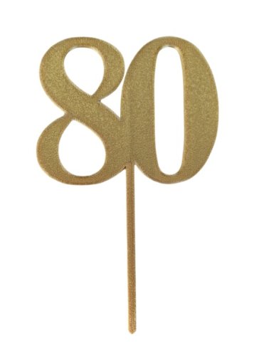 Dortový zápich číslo 80 zlatý
