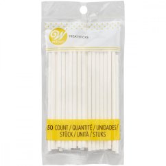 Papírové tyčinky bílé Wilton 10cm, 50ks