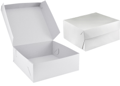 Krabice na zákusky, bílá, 1vr., 18x18x9cm