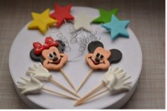 Cukrová dekorace Minnie/Mickey zápichy