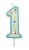 Dortová svíčka ve tvaru čísla modrá 1