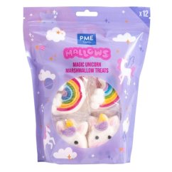 Marshmallow jednorožci a duhy – jedlé zdobení na dort, 12 ks PME