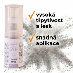 Jedlé třpytky v rozprašovači  DECORA stříbrné 10 g