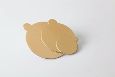 Tenká zlatá podložka na minidezert, pr. 8 cm