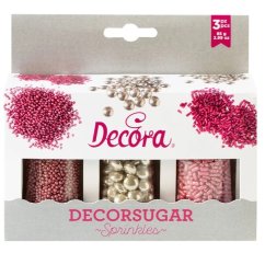 Decora cukrové zdobení, růžová 85g