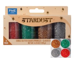 PME Stardust Edible Glitter - třpytkový cukr s glitry sada 4 /120 g