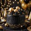 Černo-zlaté cukrové zdobení – mix Black & Antique Gold 30 g