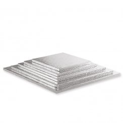 Pevná stříbrná čtvercová podložka Decora, 12mm, více rozměrů