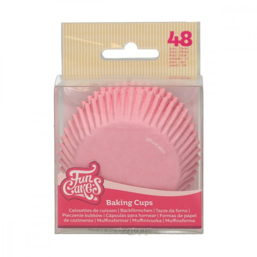 Cukrářské košíčky, 50x32mm Light Pink, FunCakes, 48ks