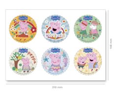 Jedlý papír prasátko Peppa disky - 5,8 cm