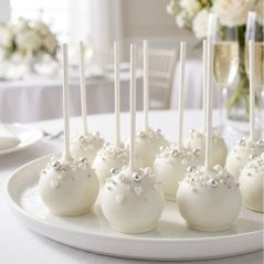 Bílo-stříbrné cukrové zdobení – mix Bridal