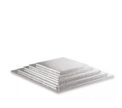 Pevná hranatá stříbrná podložka Decora, 12mm, více rozměrů