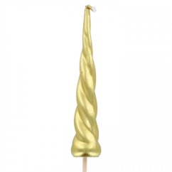 Svíčka zlatá unicorn, 10cm