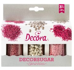 Decora cukrové zdobení, růžová 85g
