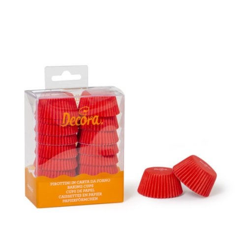Cukrářské košíčky mini červené 32x22mm Decora, 200ks