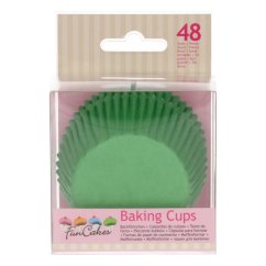 Cukrářské košíčky, 50x32mm Grass Green, FunCakes, 48ks