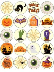 Jedlý papír Halloween – 20 ks, Ø 4 cm