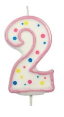 Dortová svíčka ve tvaru čísla růžová 2