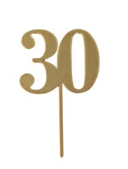 Dortový zápich číslo 30 zlatý