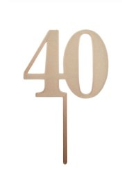 Dortový zápich číslo 40 zlatý