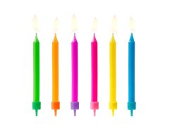 Svíčky narozeninové barevné 6,5cm, 6ks PartyDeco