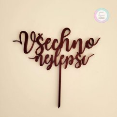 Zápich Všechno nejlepší hnědý
