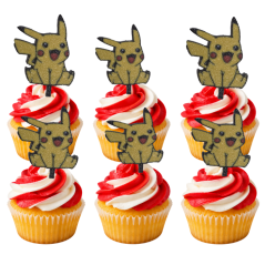 Cupcake zápichy Pikachu – sada 6 ks