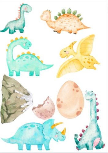 Jedlý obrázek Dinosauři - Typ: Jedlý papír