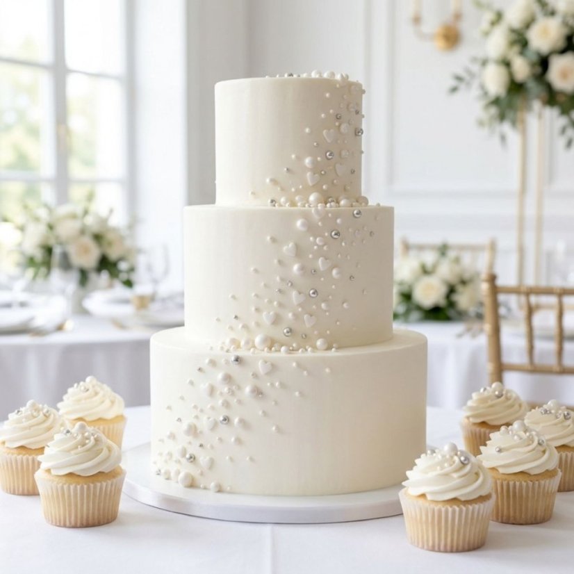 Bílo-stříbrné cukrové zdobení – mix Bridal 30g