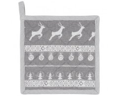 Bavlněná chňapka severské Vánoce šedá