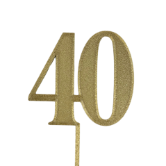 Dortový zápich číslo 40 zlatý