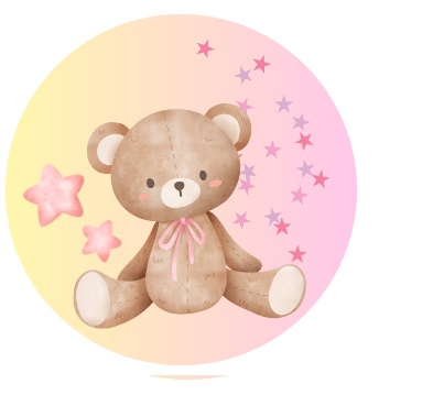 Jedlý obrázek Medvídek holčička s hvězdami - Typ: Fondánový list