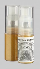 Sugarflair Jedlé třpytky v rozprašovači Light Gold