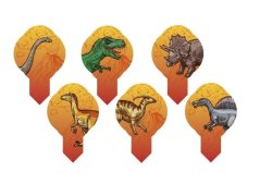 Zápichy z jedlého papíru Dinosauři 12 ks