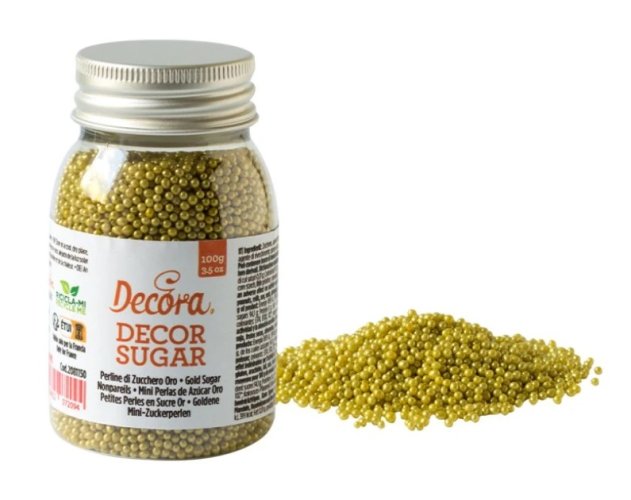 Decora cukrové zdobení perličky zlaté
