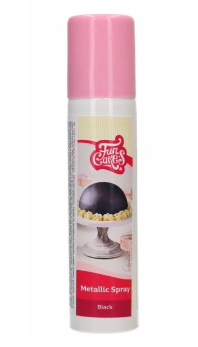 Barva ve spreji FunCakes black - černá, 100 ml Barva ve spreji FunCakes black - černá, 100 ml