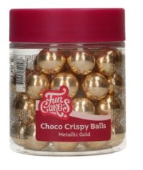 FunCakes Cukrové zdobení Choco Crispy Balls – Metallic Gold, 130g