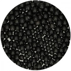 Cukrové zdobení FunCakes, perly Large Shiny Black, 80g